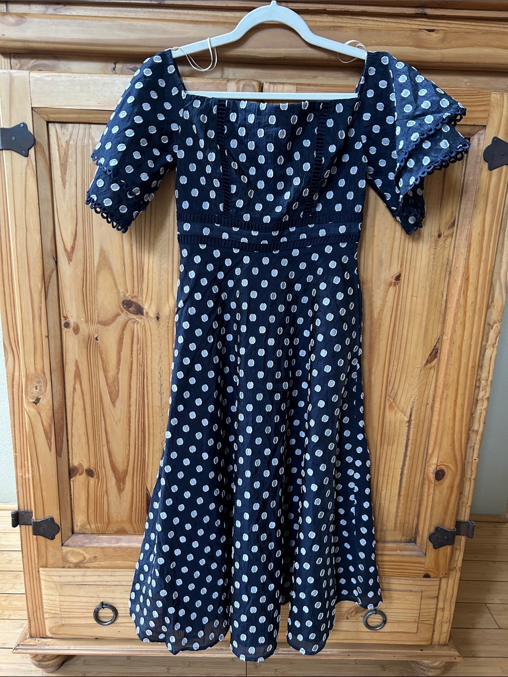 Champagne and Strawberry Anthropologie Dress A Line Off Shoulder Pockets‎ Lined